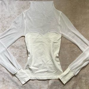 Free People cream mesh top